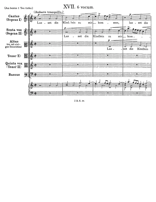 First page of Lasset die Kindlein zu mir kommen