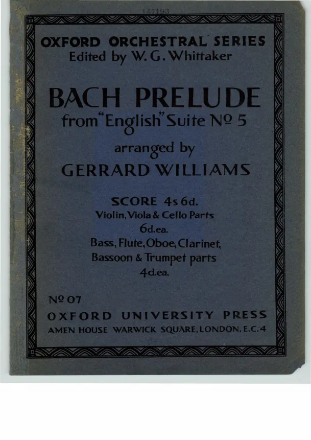 First page of English Suite No.5 in E minor