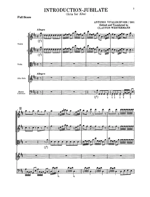 First page of Jubilate, o amoeni chori