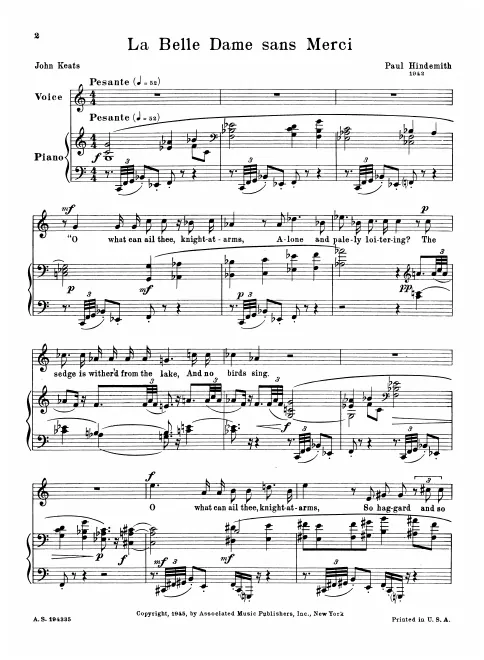 First page of Two Ballads for high or medium voice and piano