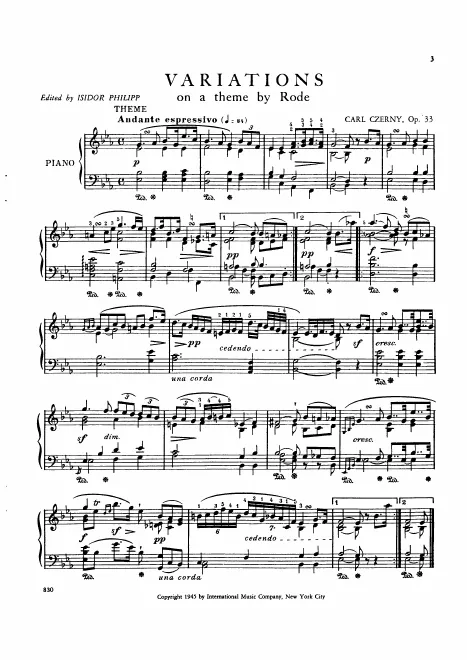First page of Variations on a theme by Rode
