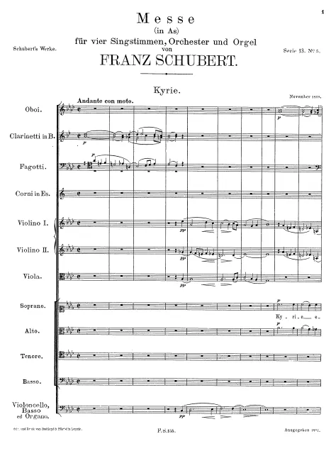 First page of Mass in A-flat major