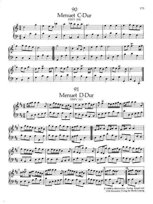 First page of Minuet in C major
