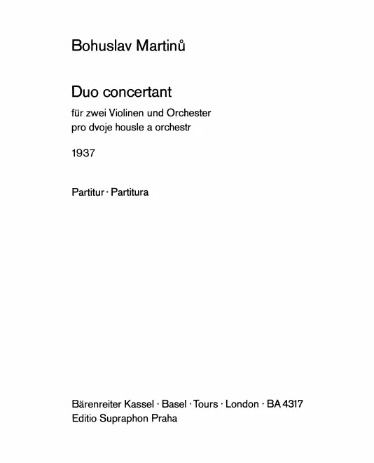 First page of Duo concertant