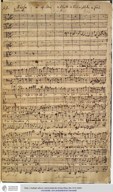 First page of Missa