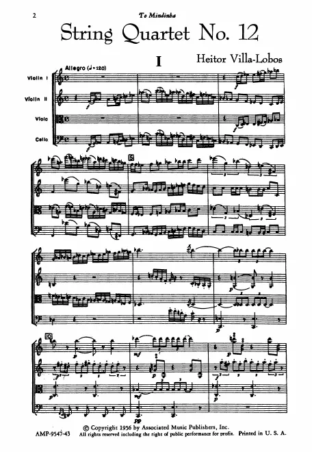 First page of String Quartet No.12