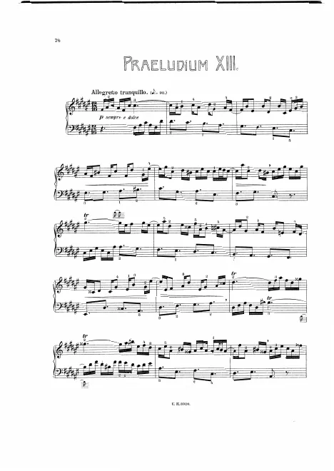First page of Prelude and Fugue No.13 in F-sharp major