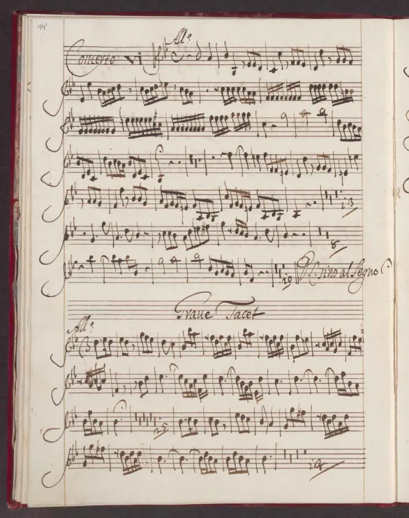 First page of Concerto for 2 Violins in B-flat major