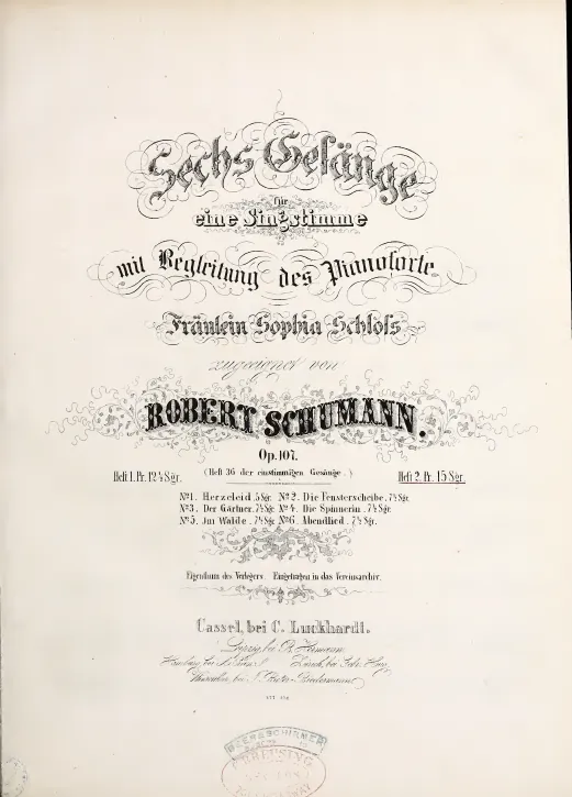 First page of 6 Gesänge