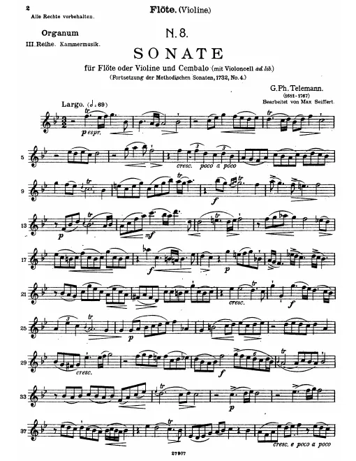 First page of Methodical Sonata in B-flat major
