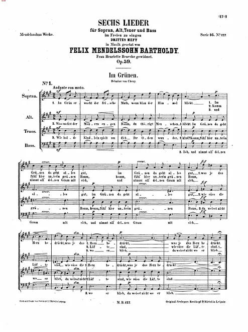 First page of 6 Lieder im Freien zu singen