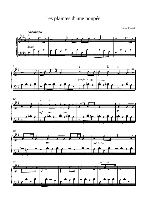 First page of Les plaintes d'une poupée