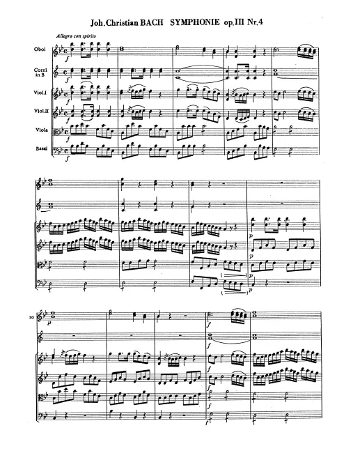First page of Symphony in B-flat major