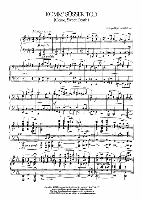 First page of Komm, süsser Tod