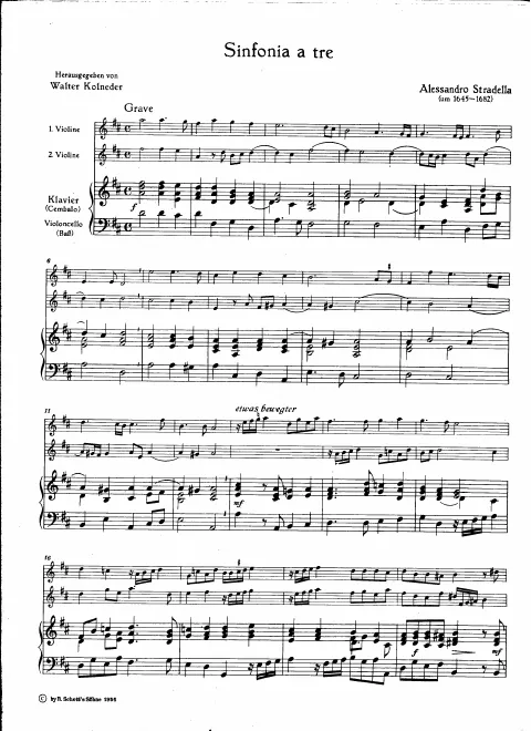 First page of Sinfonia a tre