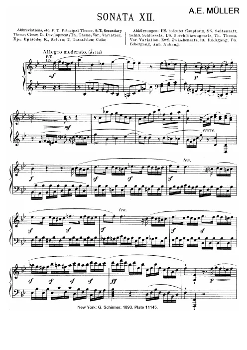 First page of Piano Sonata in B-flat major