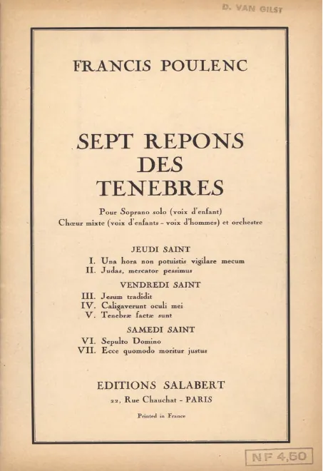 First page of Sept Répons des Ténèbres