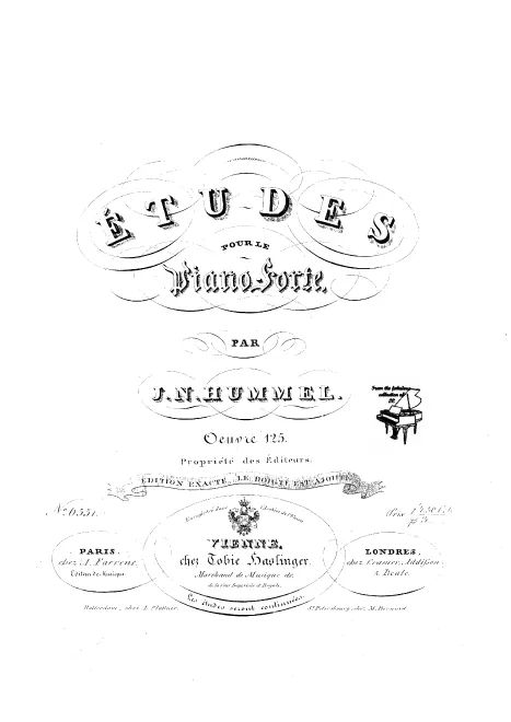 First page of 24 Etudes pour le pianoforte