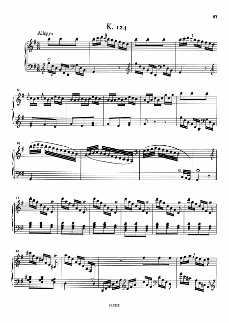 First page of Keyboard Sonata in G major