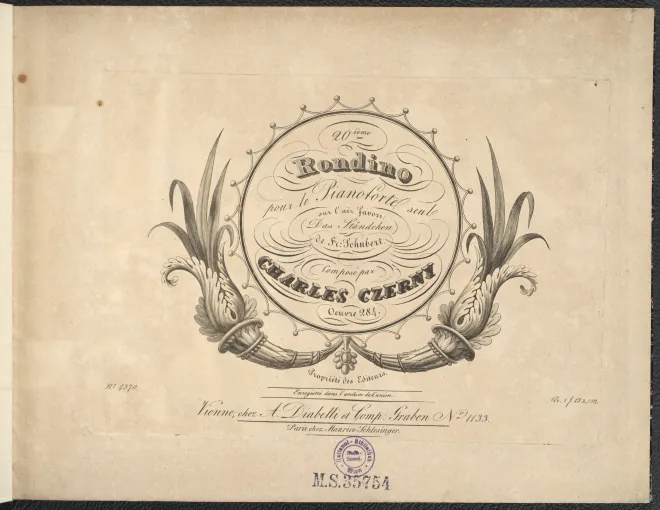 First page of Rondino No.20 on Schubert's "Das Ständchen" in C major