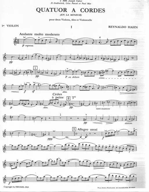 First page of String Quartet No.1 in A minor