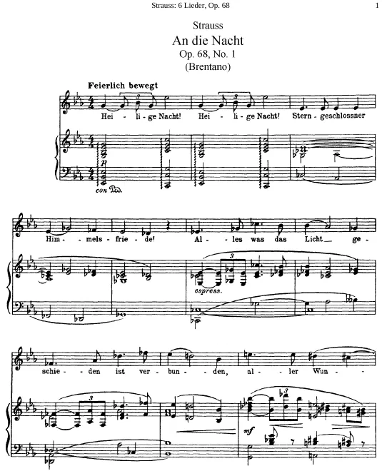 First page of 6 Lieder nach Gedichten von Clemens Brentano