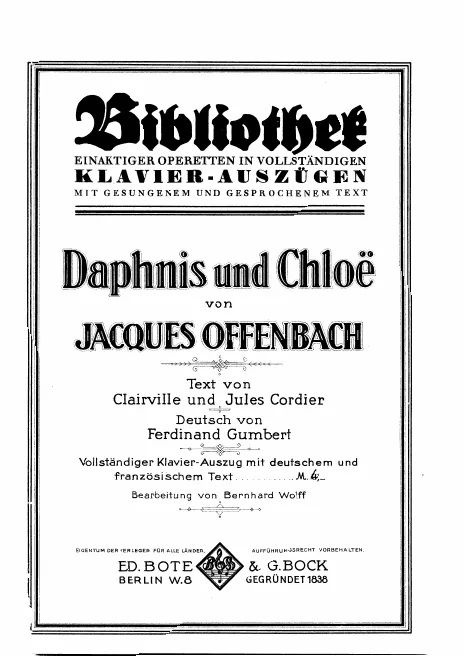First page of Daphnis et Chloé