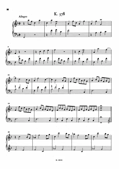 First page of Keyboard Sonata in F major