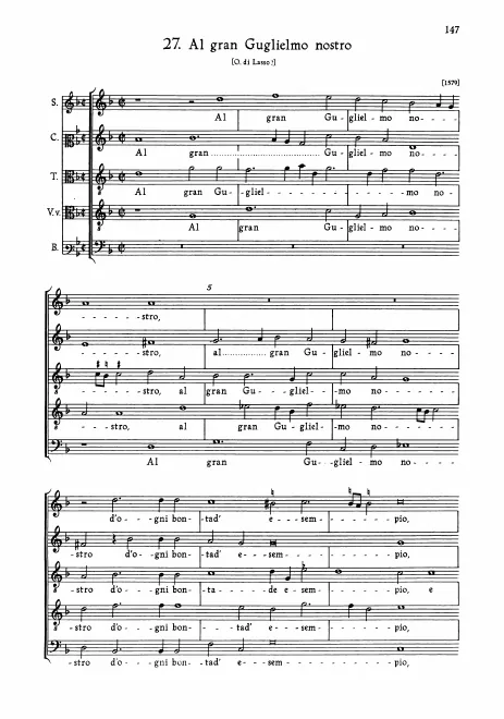 First page of Al gran Guglielmo nostro