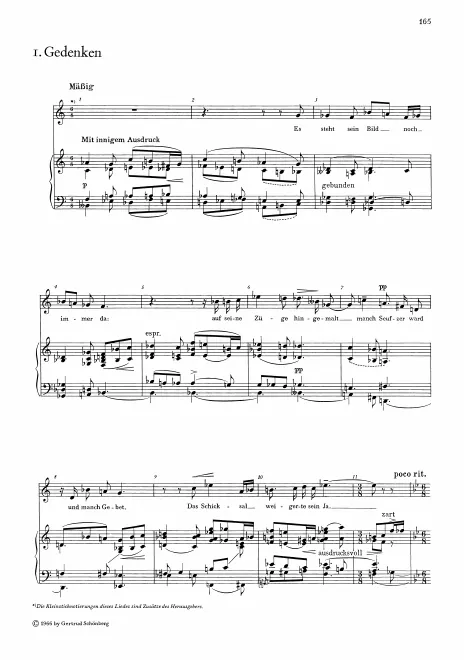 First page of Gedenken