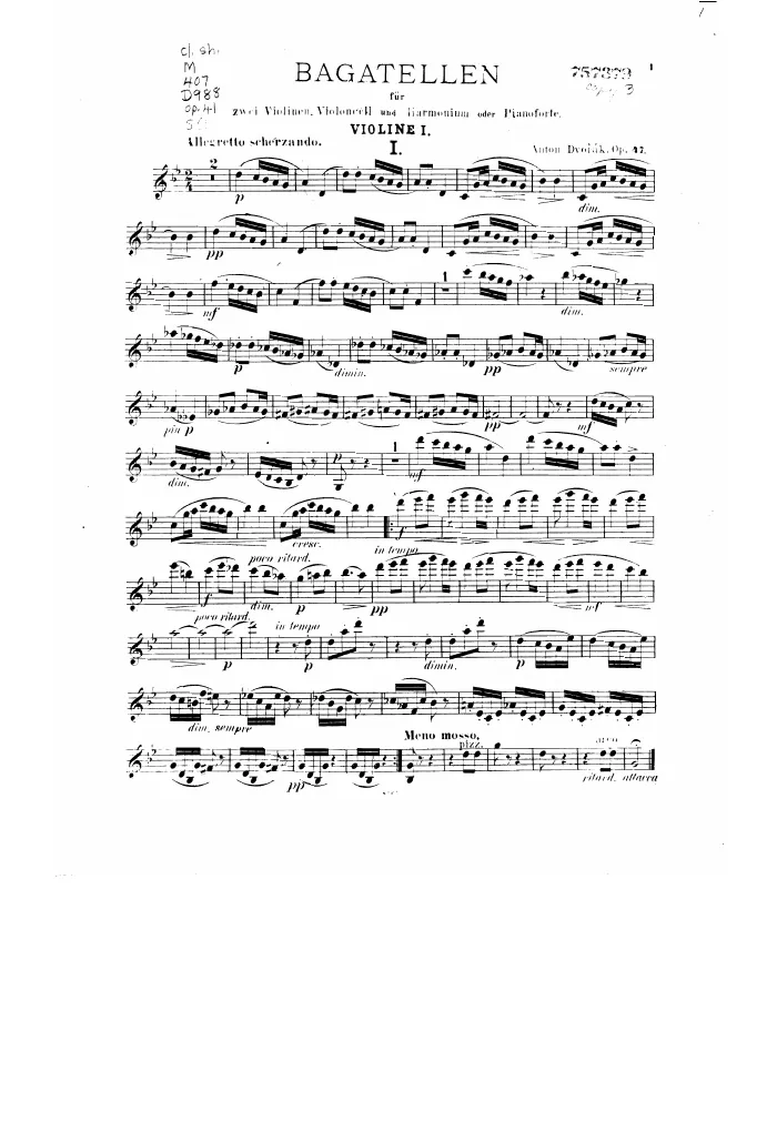 First page of Bagatelles