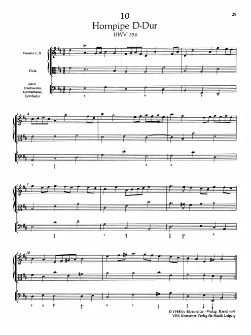 First page of Hornpipe in D major