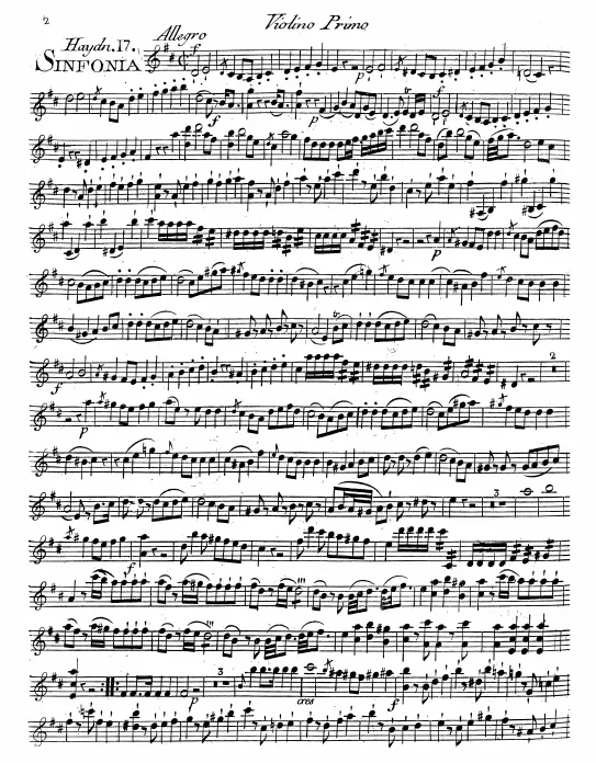 First page of Symphony in D major