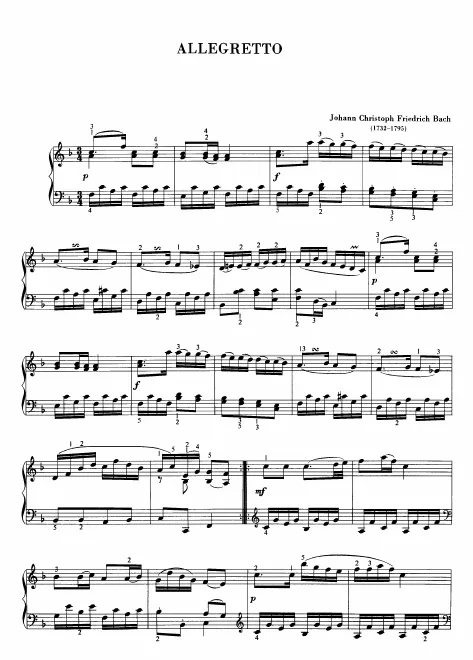 First page of Allegretto