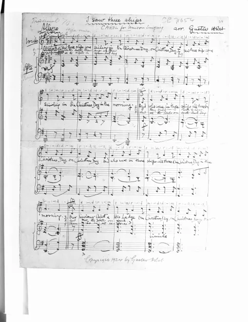 First page of Three Christmas Carols