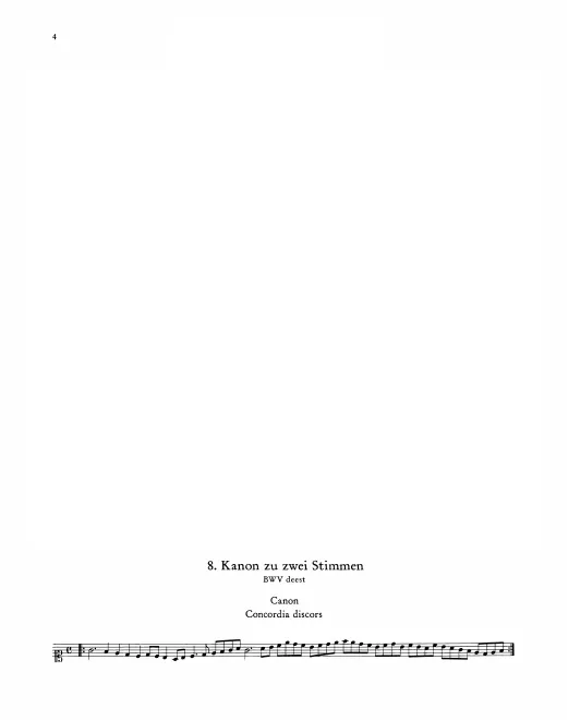 First page of Kanon zu zwei Stimmen