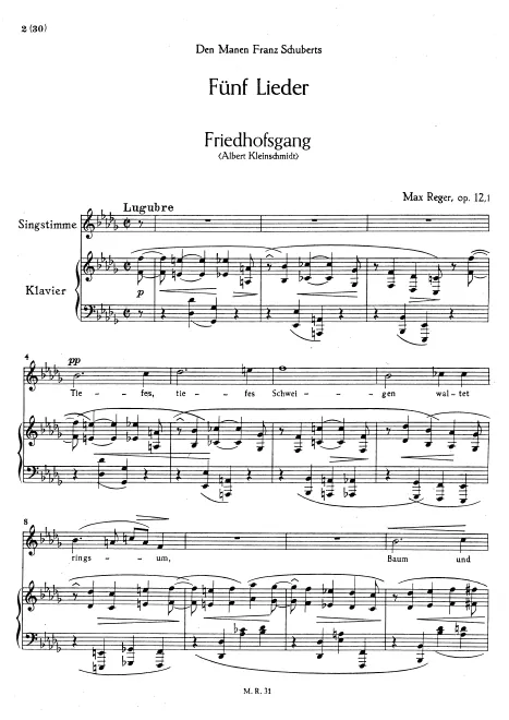 First page of 5 Lieder