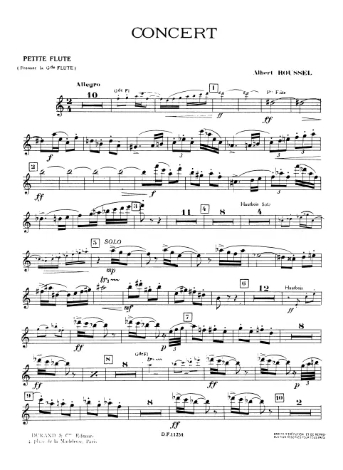 First page of Concert pour petit orchestre