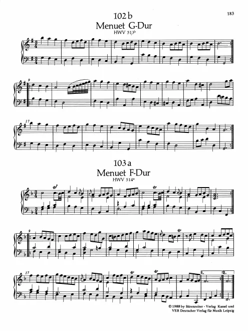 First page of Minuet in F major