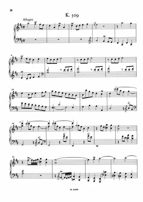 First page of Keyboard Sonata in D major