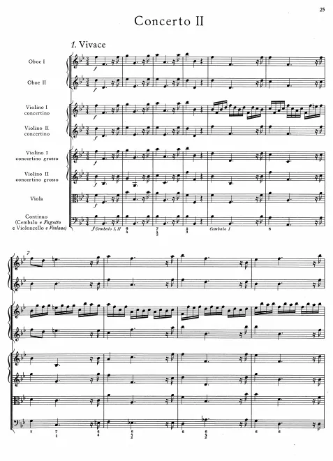 First page of Concerto Grosso in B-flat major