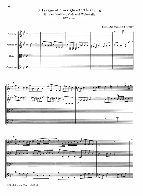 First page of String Quartet in G minor