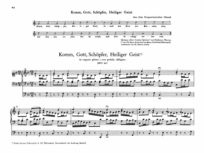 First page of Komm, Gott, Schöpfer, heiliger Geist