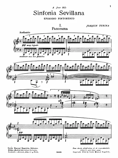 First page of Sinfonía sevillana