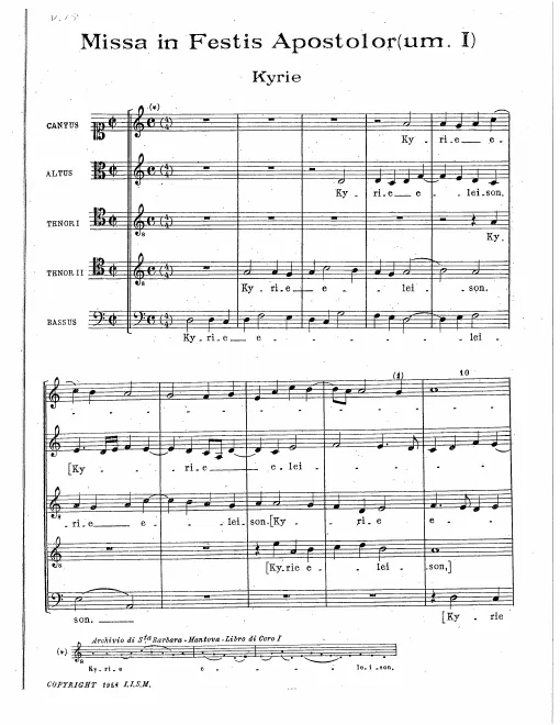 First page of Missa in festis apostolorum