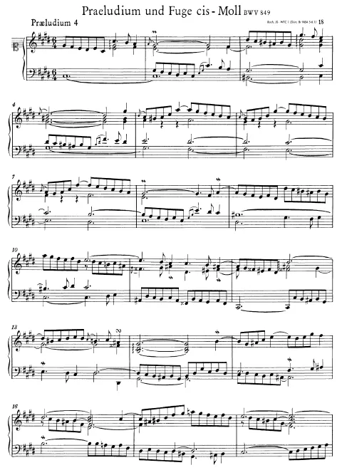 First page of Prelude and Fugue No.4 in C-sharp minor