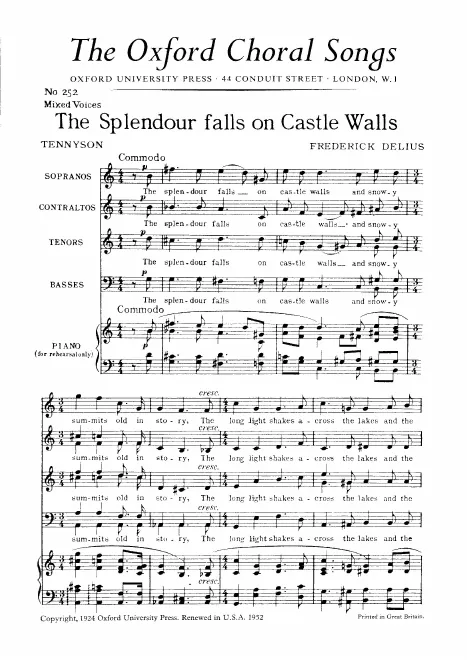 First page of The Splendour Falls on Castle Walls