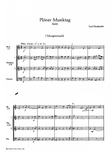 First page of Plöner Musiktag Suite