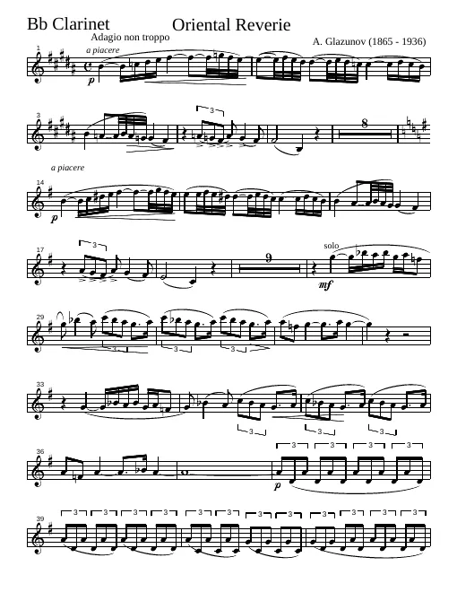 First page of Rêverie orientale