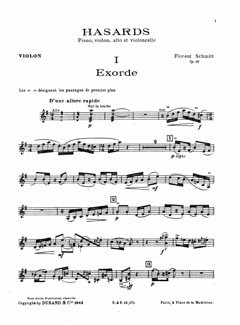 First page of Hasards